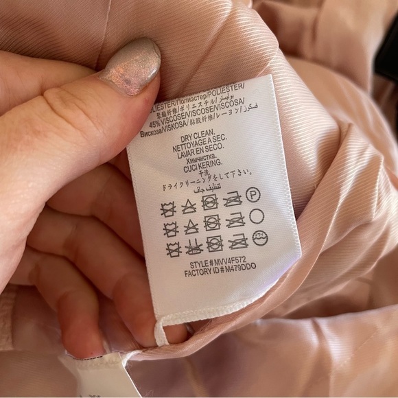 BCBGMAXAZRIA Boe Pink Textured Cotton Moto Motorcycle Jacket EUC Size Small - Picture 10 of 12